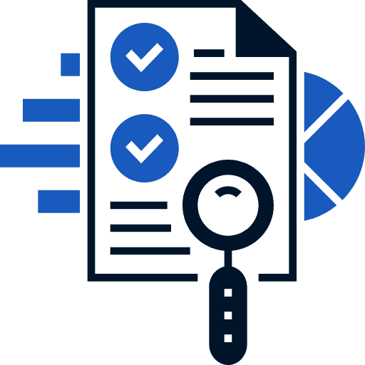 SEO audit checklist with checkmarks and magnifying glass, symbolizing local SEO analysis for improved Google visibility.